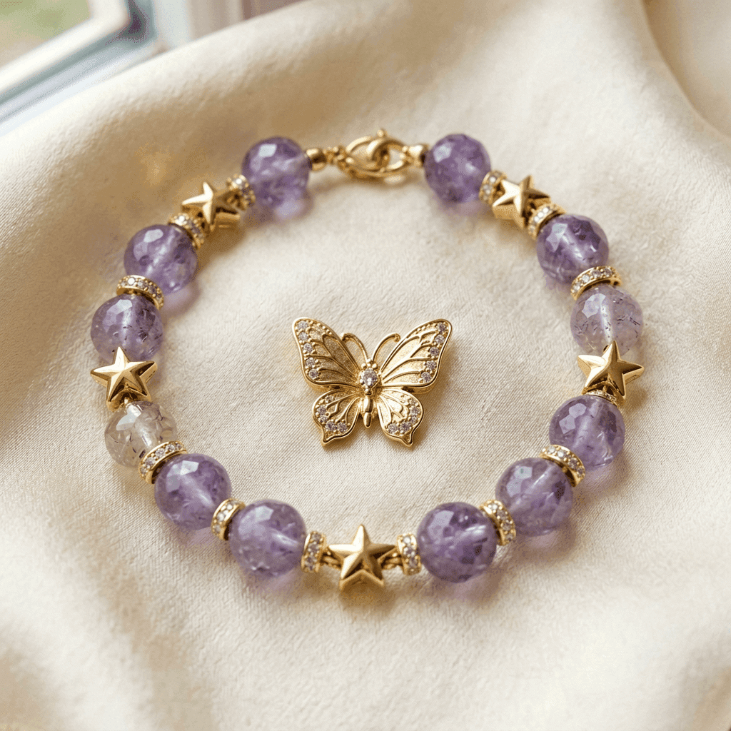 Butterfly Dream · 蝶梦 — Amethyst & Rose Gold
