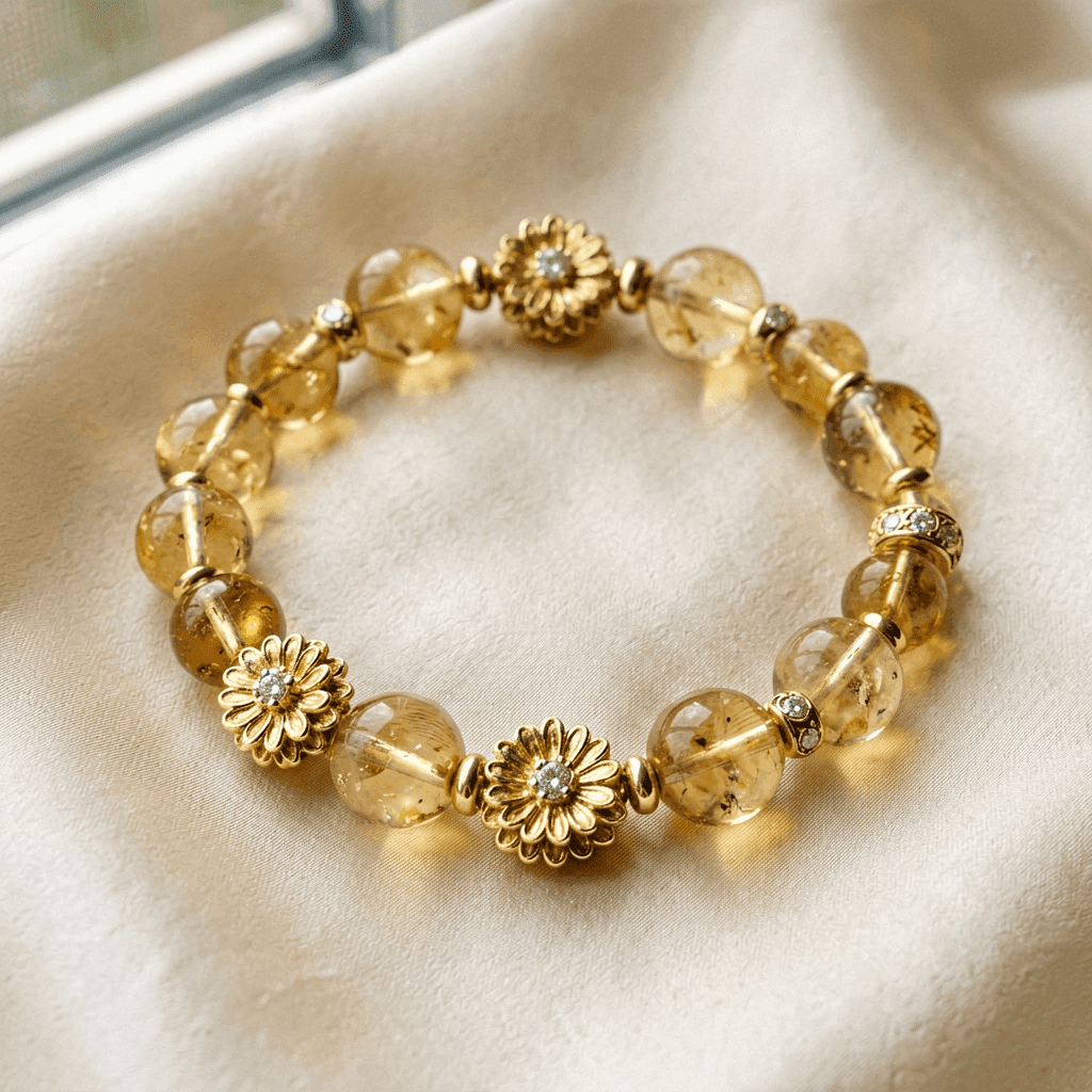 Chrysanthemum · 菊花 — Citrine Bracelet