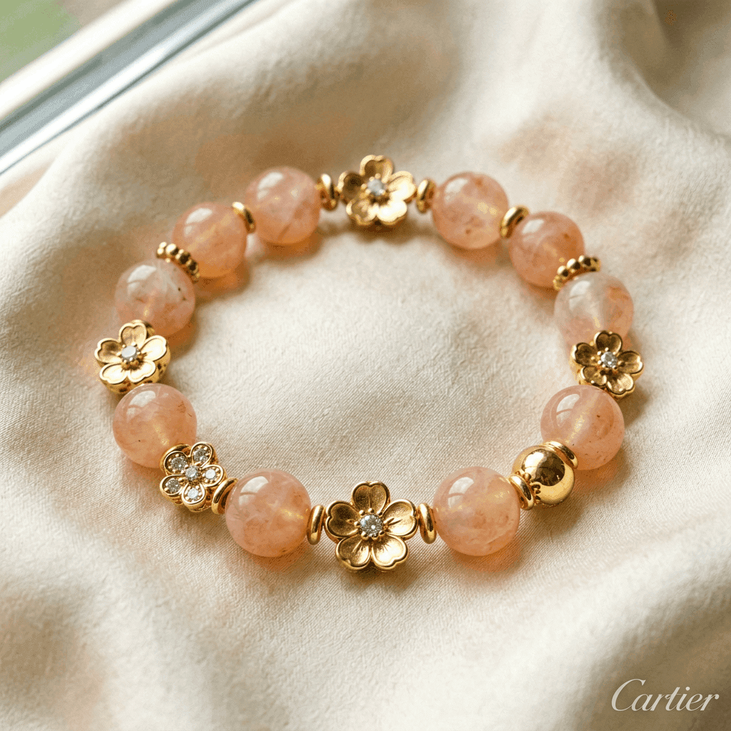 Peach Blossom · 桃花 — Moonstone Bracelet