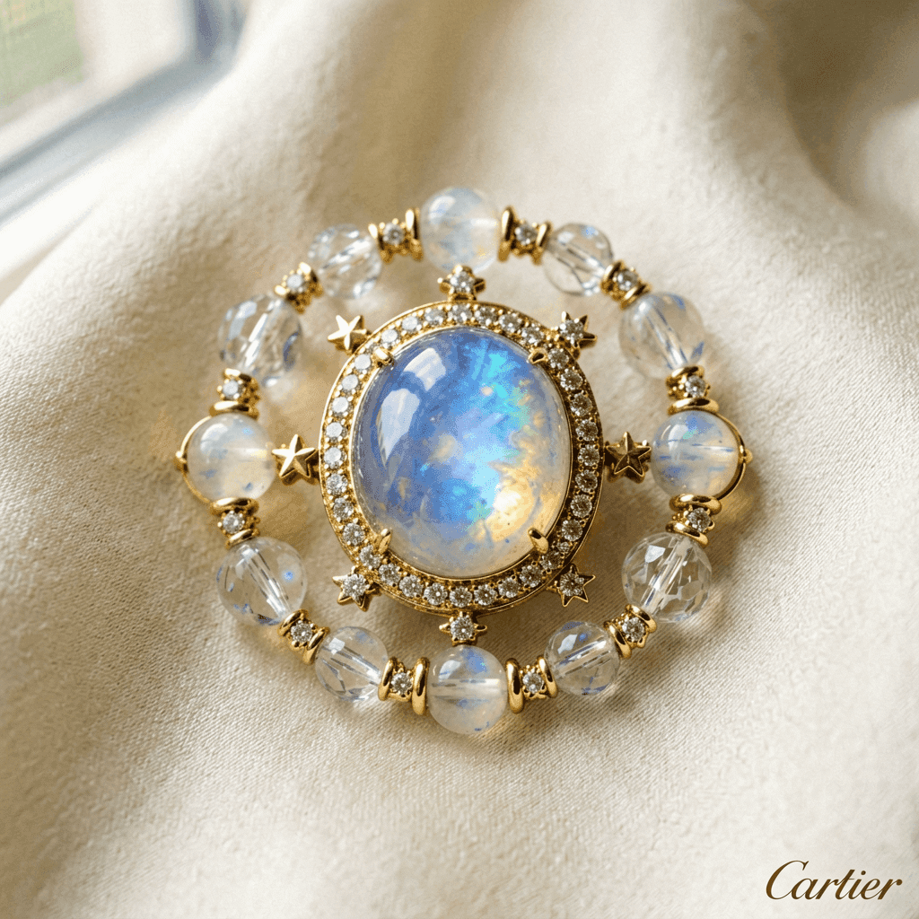 Moon Phases · 月相 — Moonstone & Diamond