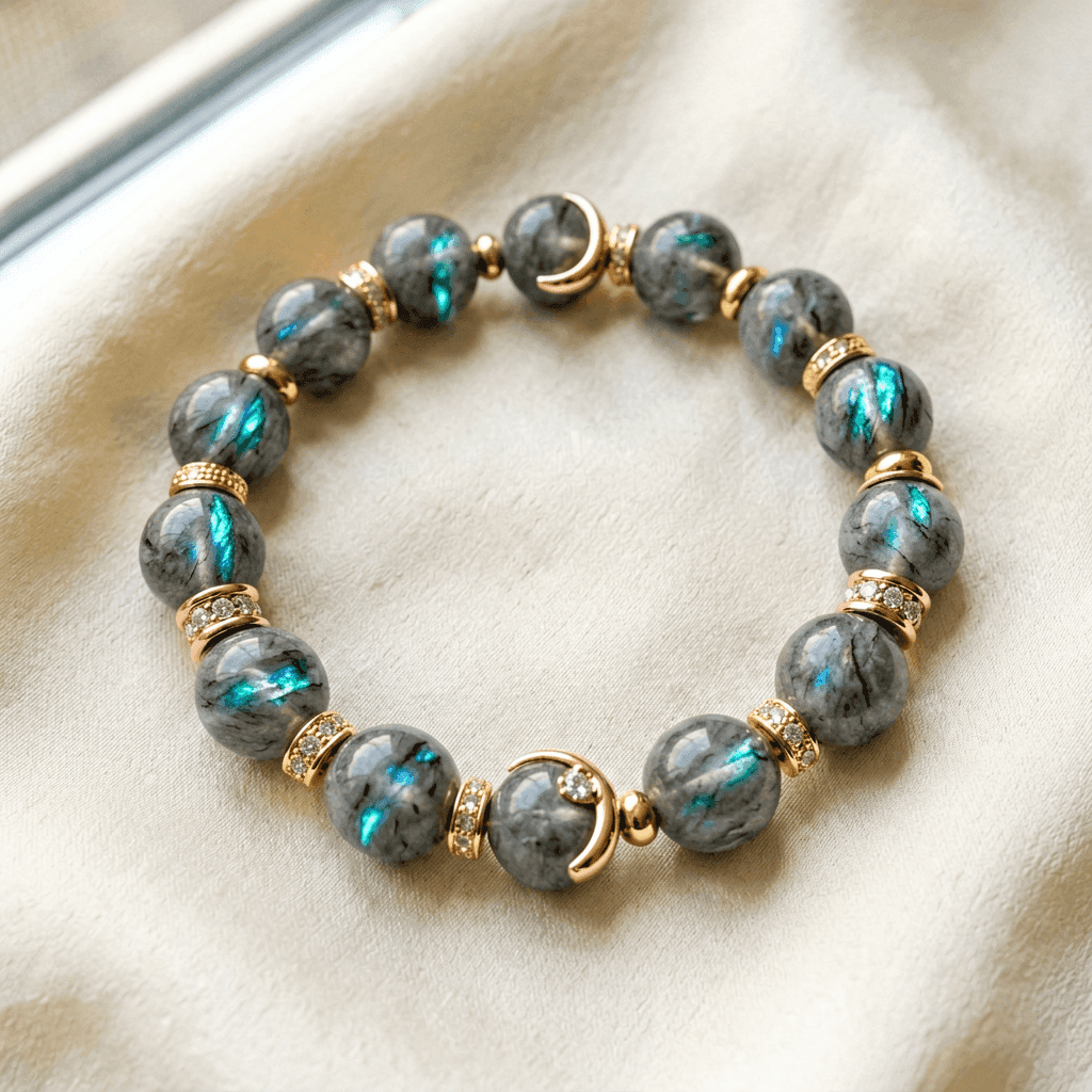 Waning Gibbous · 亏凸月 — Labradorite Earrings