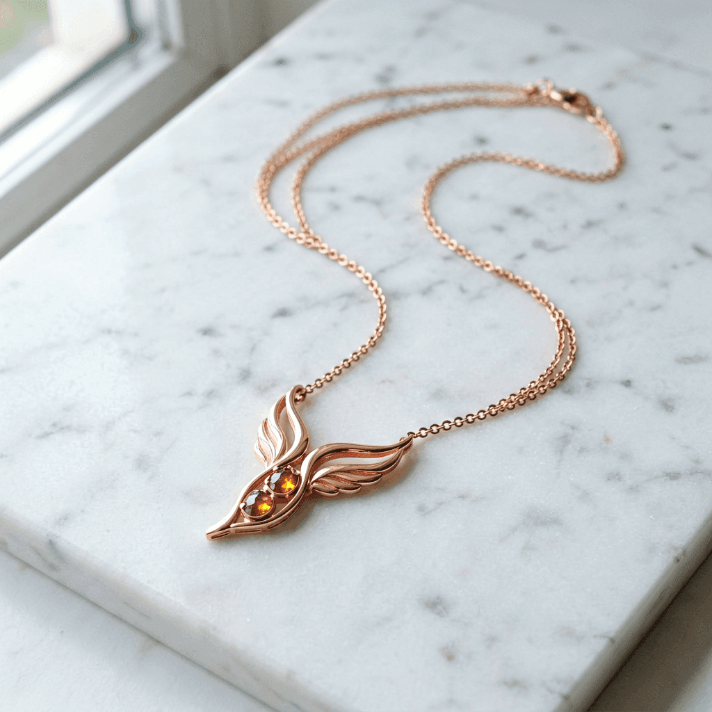 Phoenix · 凤凰 — Vermillion Bird Rebirth Necklace