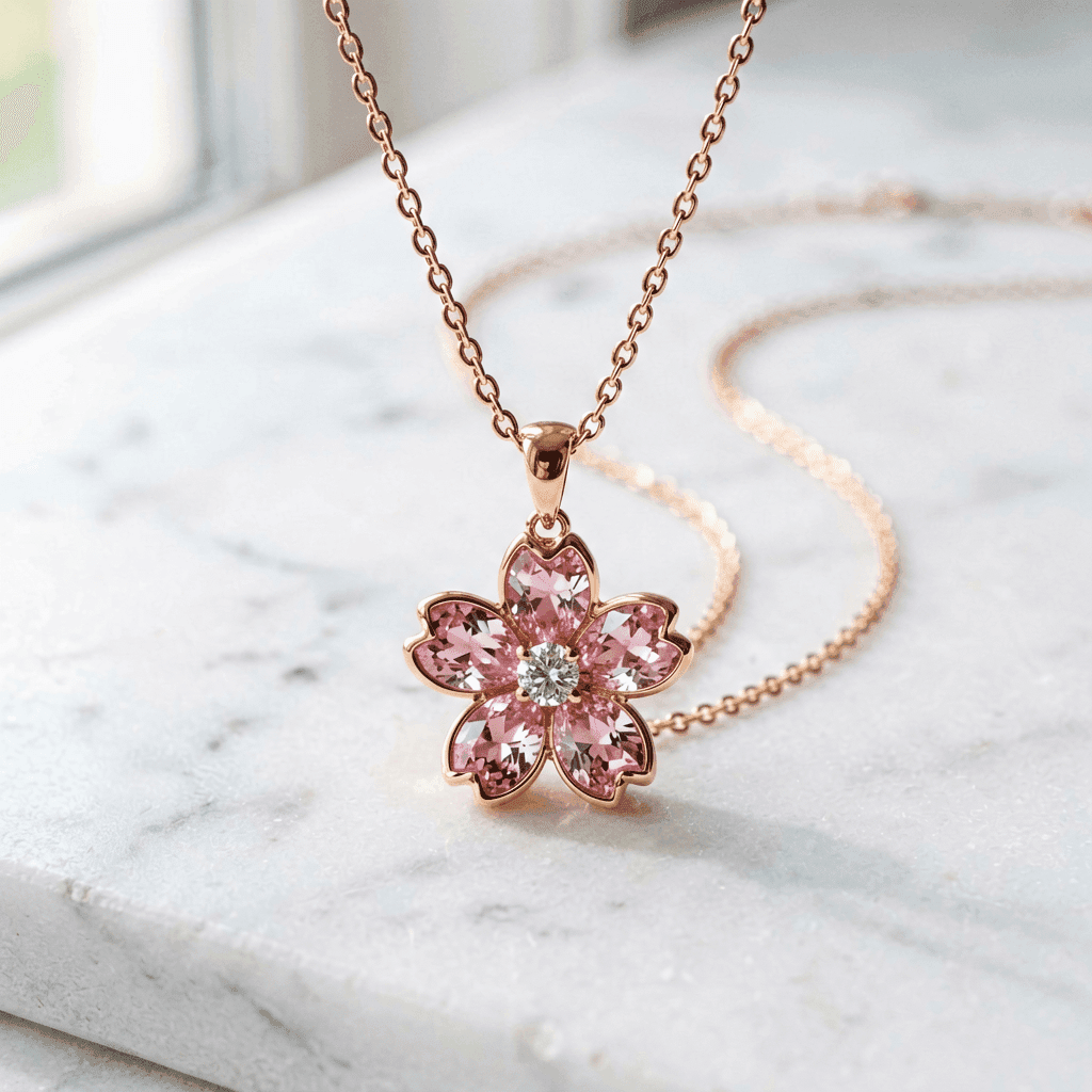 Spring Cherry Blossom Necklace