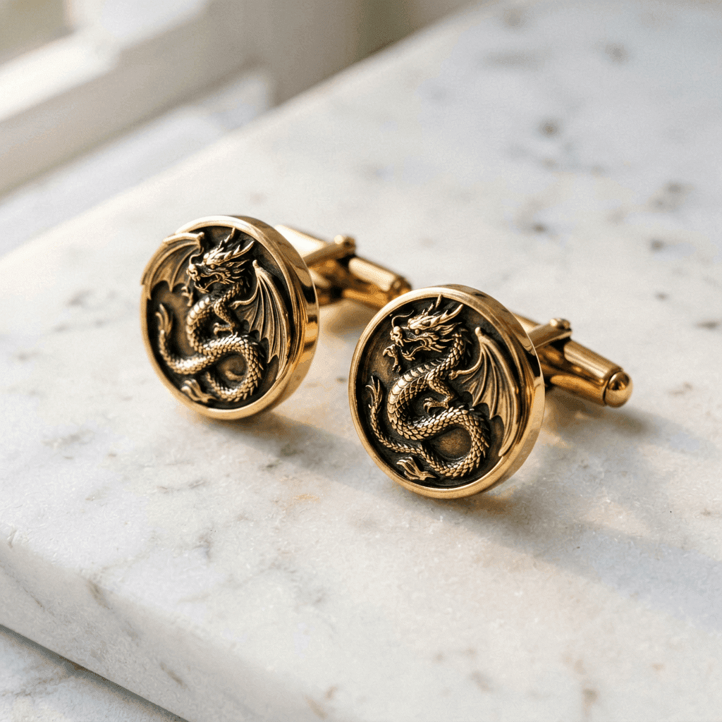 Yinglong · 应龙 — Winged Dragon Cufflinks